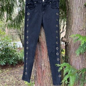 Tripp NYC Deadstock Rare Black Skinny Jeans Eyelets Hardware Y2K 90s Grunge